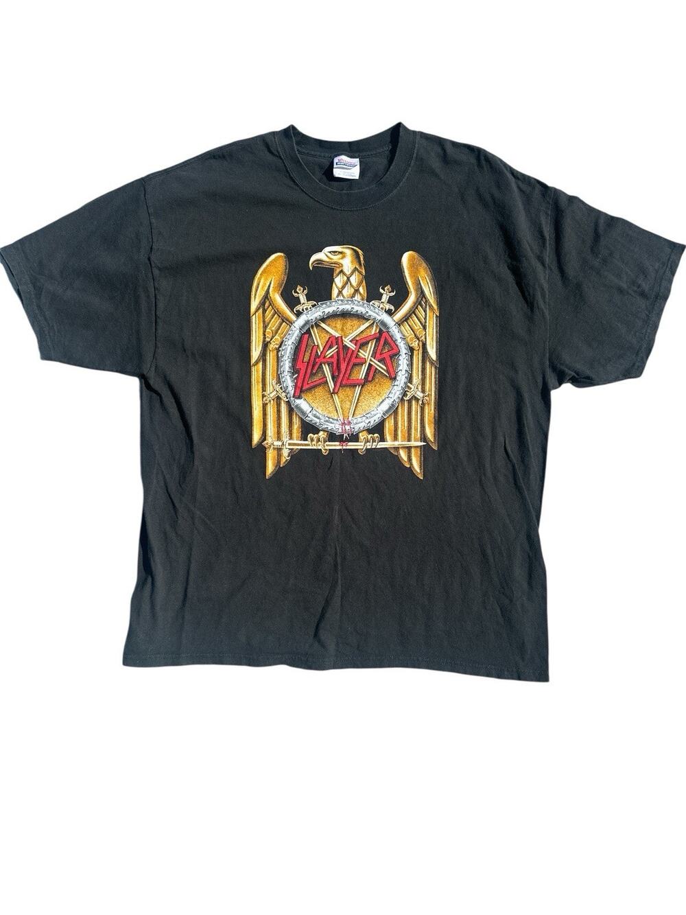 Vintage 2004 Slayer Tour T Shirt XXL Hanes Heavyweight Metal Band T Double Sided